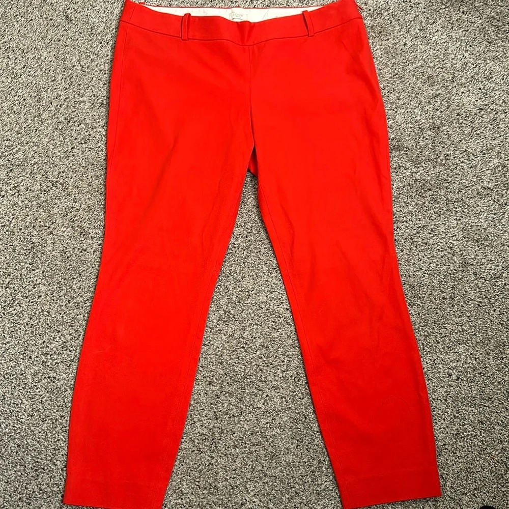 J crew stretch Minnie red pants size 12 holday  Valentine's  Christmas